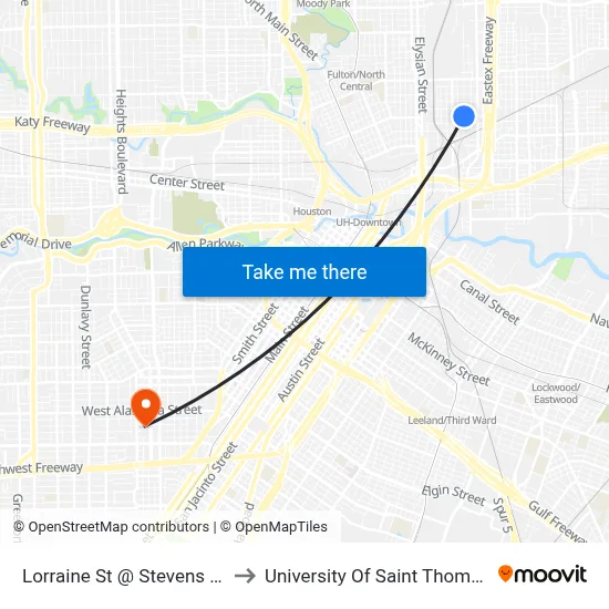 Lorraine St @ Stevens St to University Of Saint Thomas map