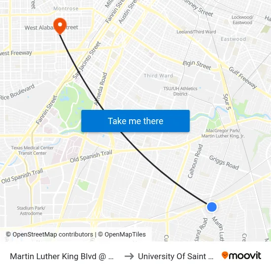 Martin Luther King Blvd @ Malmedy R to University Of Saint Thomas map