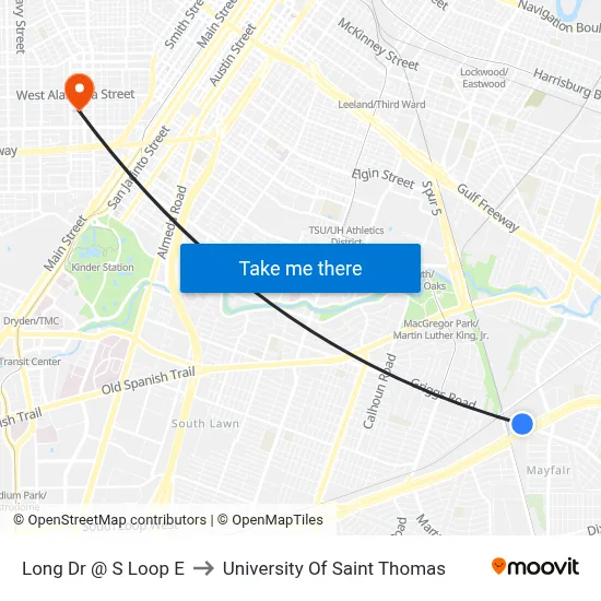 Long Dr @ S Loop E to University Of Saint Thomas map