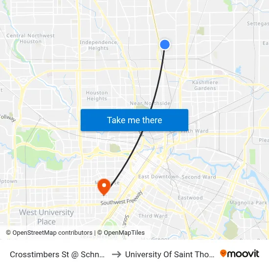 Crosstimbers St @ Schneider to University Of Saint Thomas map