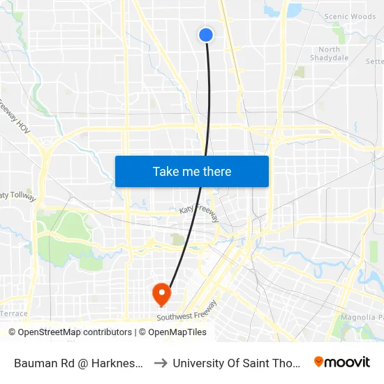 Bauman Rd @ Harkness St to University Of Saint Thomas map