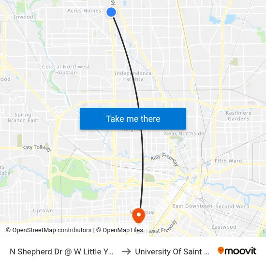 N Shepherd Dr @ W Little York Rd MB to University Of Saint Thomas map