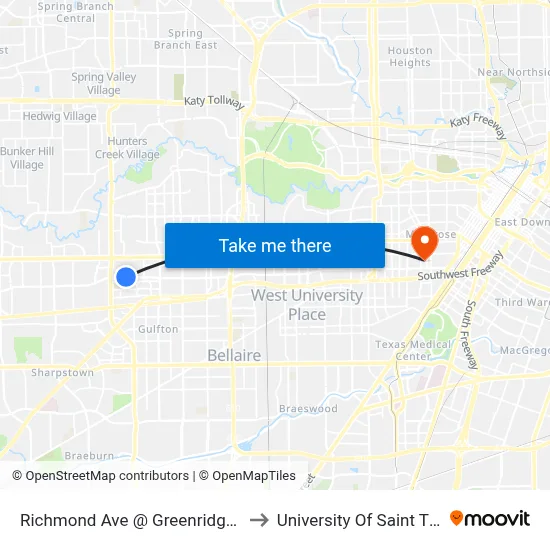 Richmond Ave @ Greenridge Dr Mb2 to University Of Saint Thomas map