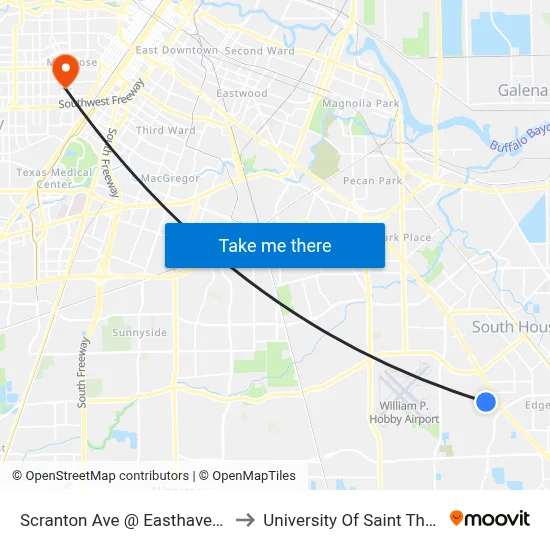Scranton Ave @ Easthaven Blvd to University Of Saint Thomas map