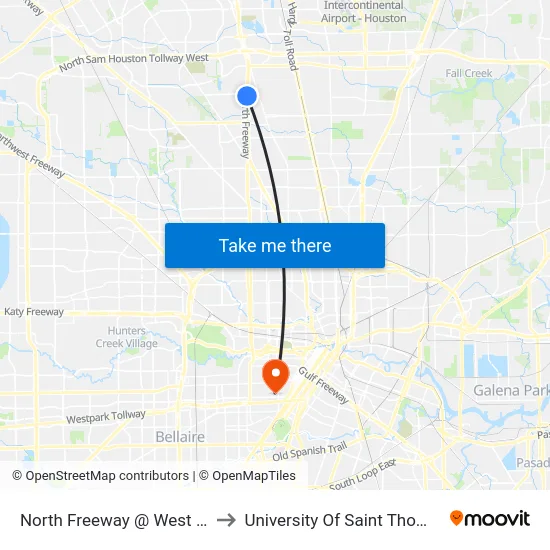North Freeway   @ West Rd to University Of Saint Thomas map