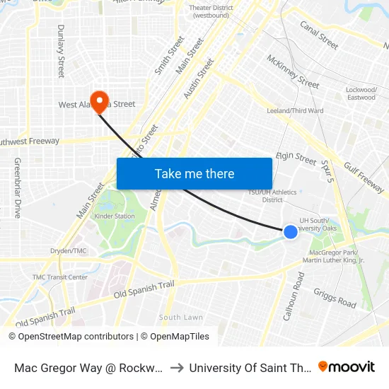Mac Gregor Way @ Rockwood Dr to University Of Saint Thomas map