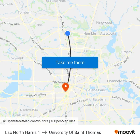 Lsc North Harris 1 to University Of Saint Thomas map