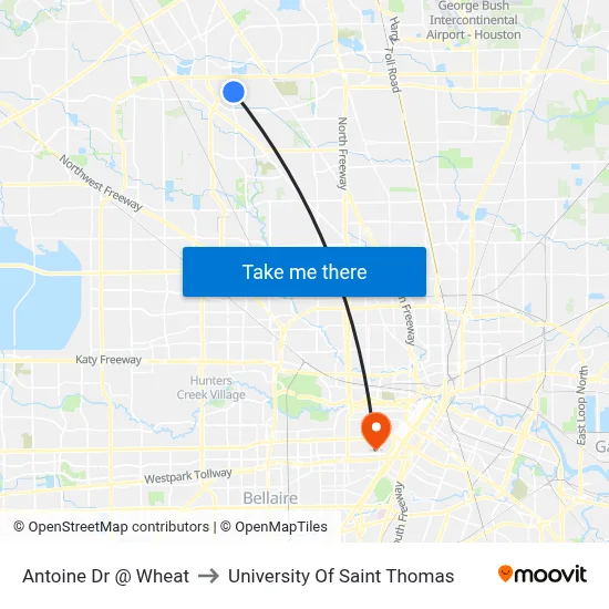 Antoine Dr @ Wheat to University Of Saint Thomas map
