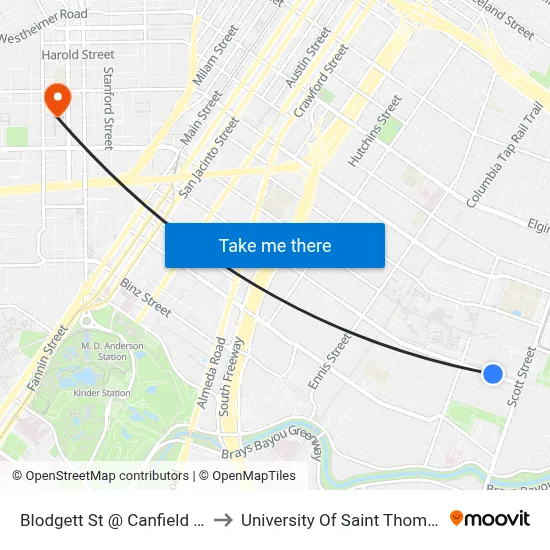 Blodgett St @ Canfield St to University Of Saint Thomas map