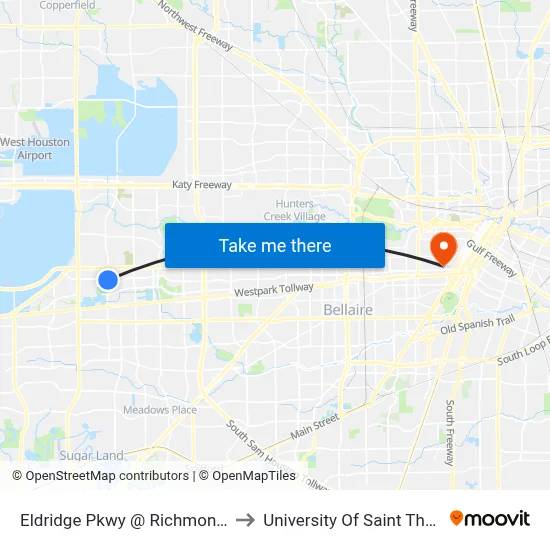 Eldridge Pkwy @ Richmond Ave to University Of Saint Thomas map