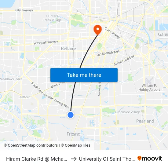 Hiram Clarke Rd @ Mchard Rd to University Of Saint Thomas map