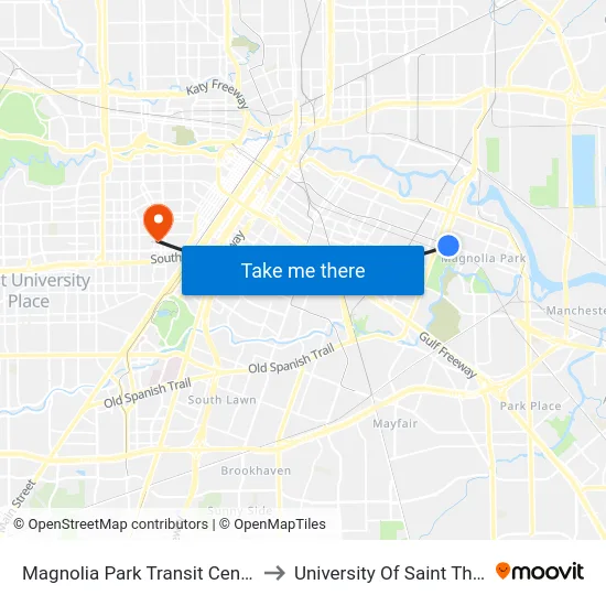 Magnolia Park Transit Center Wb to University Of Saint Thomas map