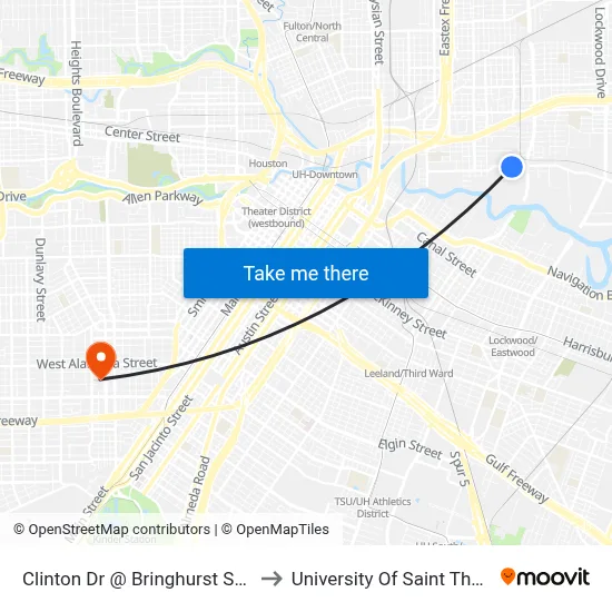 Clinton Dr @ Bringhurst St Mb2 to University Of Saint Thomas map