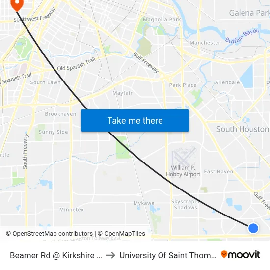 Beamer Rd @ Kirkshire Dr to University Of Saint Thomas map