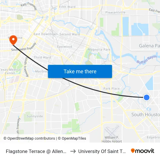 Flagstone Terrace @ Allendale Rd to University Of Saint Thomas map