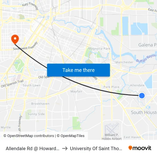 Allendale Rd @ Howard Dr to University Of Saint Thomas map