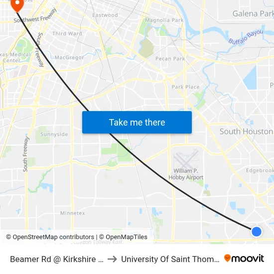 Beamer Rd @ Kirkshire Dr to University Of Saint Thomas map