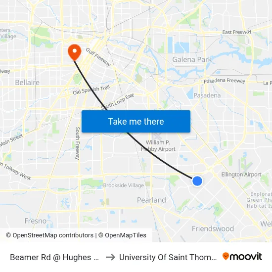 Beamer Rd @ Hughes Rd to University Of Saint Thomas map