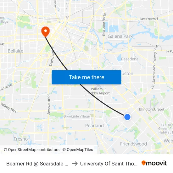 Beamer Rd @ Scarsdale Blvd to University Of Saint Thomas map