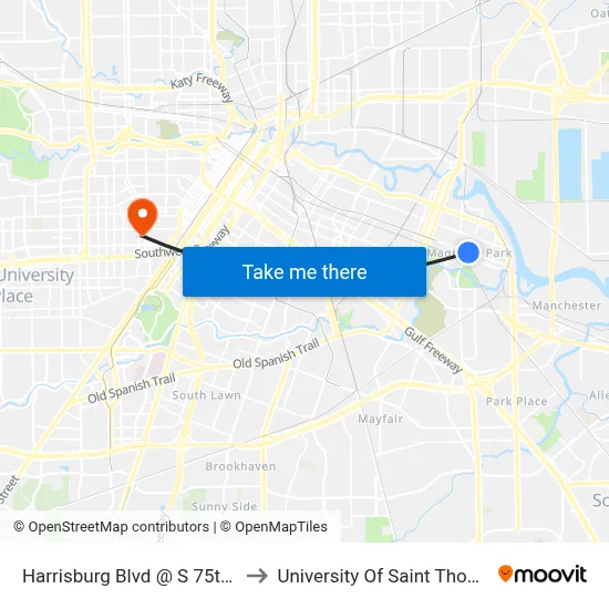 Harrisburg Blvd @ S 75th St to University Of Saint Thomas map