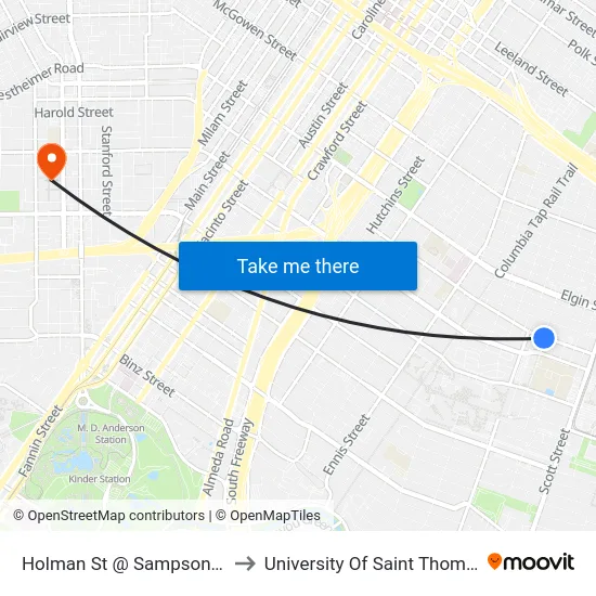 Holman St @ Sampson St to University Of Saint Thomas map