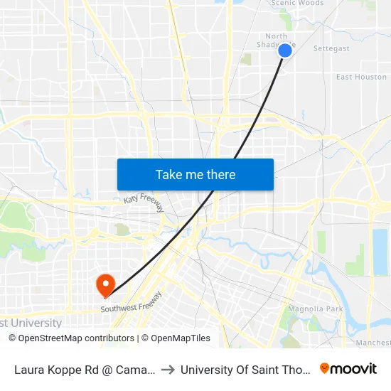 Laura Koppe Rd @ Camay Dr to University Of Saint Thomas map