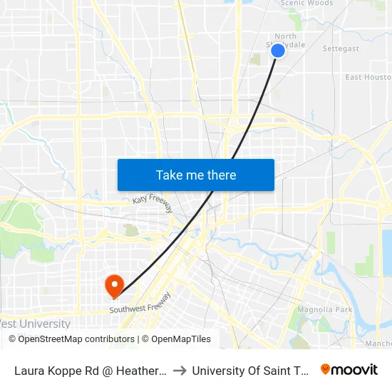 Laura Koppe Rd @ Heatherside St to University Of Saint Thomas map