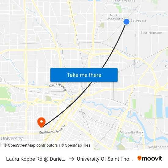 Laura Koppe Rd @ Darien St to University Of Saint Thomas map