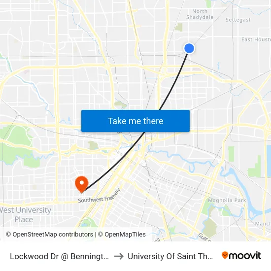 Lockwood Dr @ Bennington St to University Of Saint Thomas map