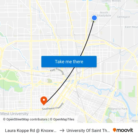 Laura Koppe Rd @ Knoxwood St to University Of Saint Thomas map