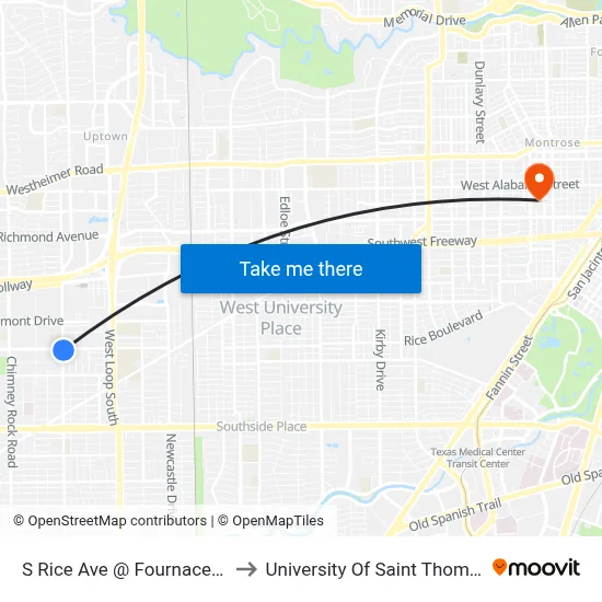 S Rice Ave @ Fournace Pl to University Of Saint Thomas map