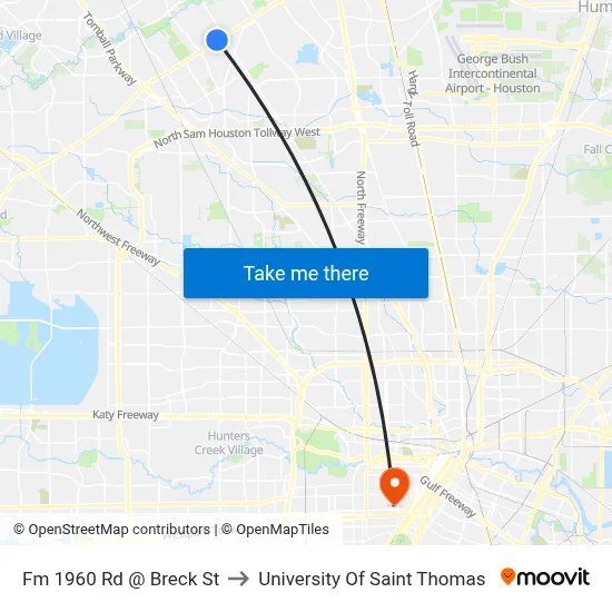 Fm 1960 Rd @ Breck St to University Of Saint Thomas map