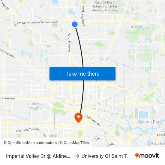 Imperial Valley Dr @ Aldine Bender to University Of Saint Thomas map