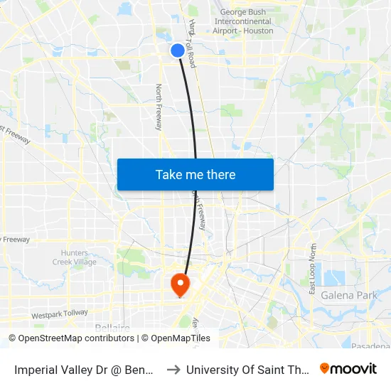 Imperial Valley Dr @ Benmar Dr to University Of Saint Thomas map