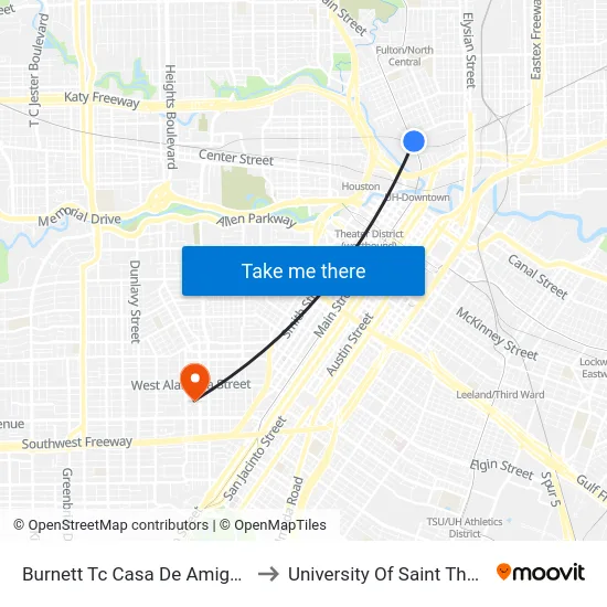 Burnett Tc Casa De Amigos Nb to University Of Saint Thomas map
