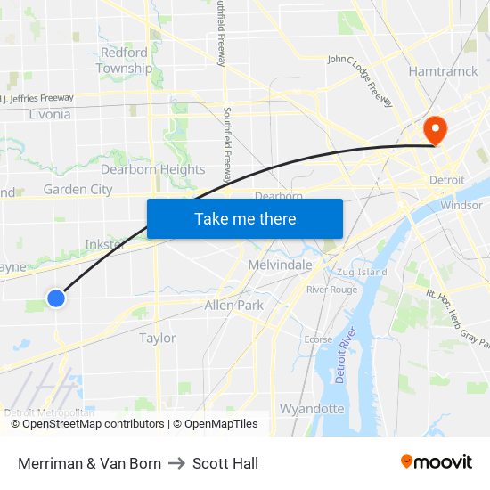 Merriman & Van Born to Scott Hall map