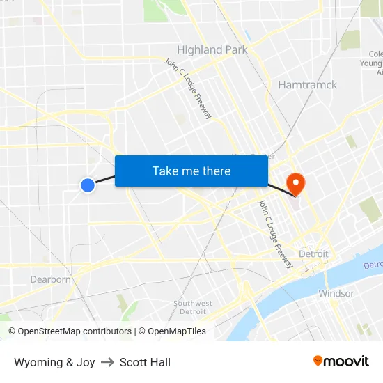 Wyoming & Joy to Scott Hall map