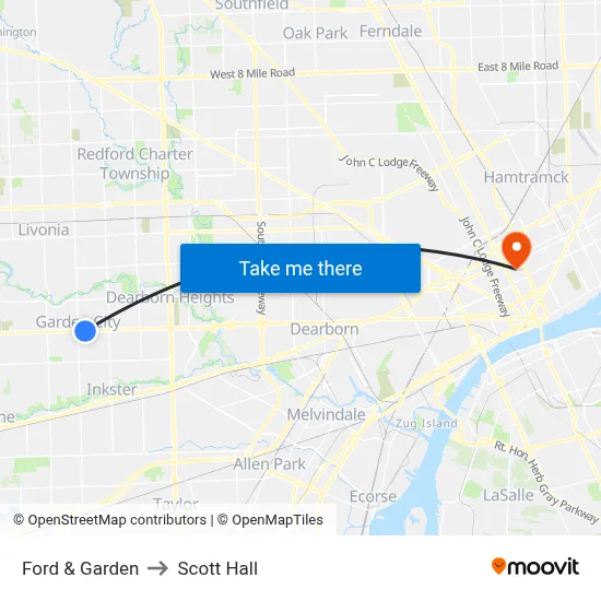 Ford & Garden to Scott Hall map