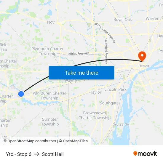 Ytc - Stop 6 to Scott Hall map