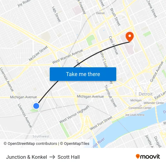 Junction & Konkel to Scott Hall map