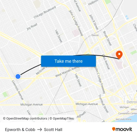 Epworth & Cobb to Scott Hall map