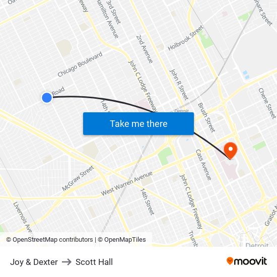 Joy & Dexter to Scott Hall map