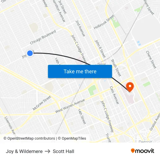 Joy & Wildemere to Scott Hall map