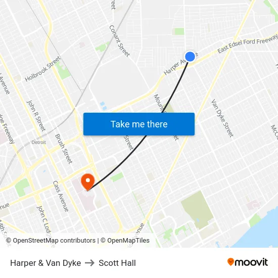 Harper & Van Dyke to Scott Hall map