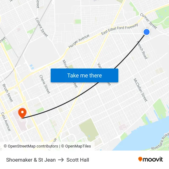 Shoemaker & St Jean to Scott Hall map