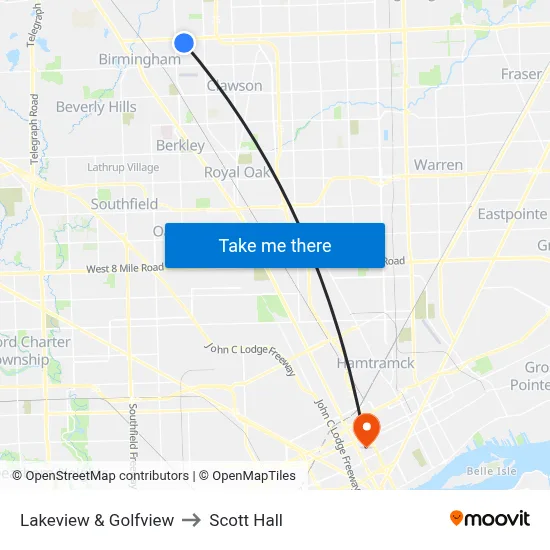 Lakeview & Golfview to Scott Hall map