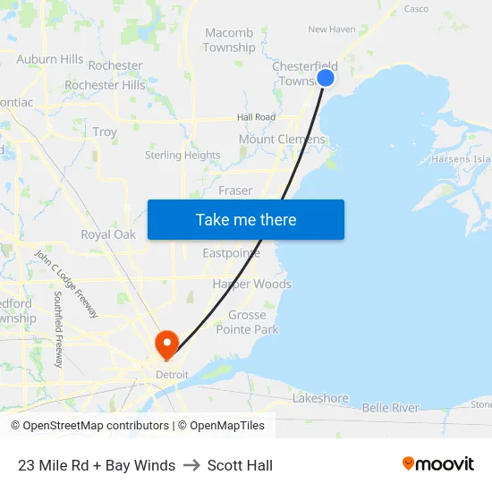 23 Mile & Bay Winds to Scott Hall map