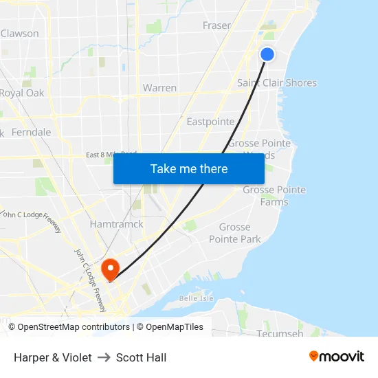 Harper & Violet to Scott Hall map
