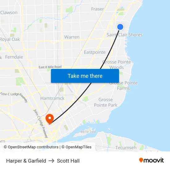 Harper & Garfield to Scott Hall map