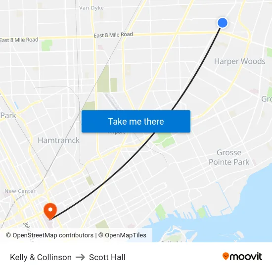 Kelly & Collinson to Scott Hall map